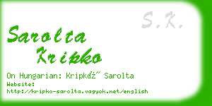 sarolta kripko business card